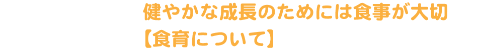 健やかな成長のためには食事が大切　【食育について】