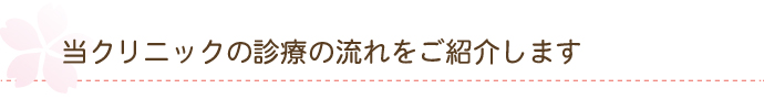 当クリニックの診療の流れをご紹介します